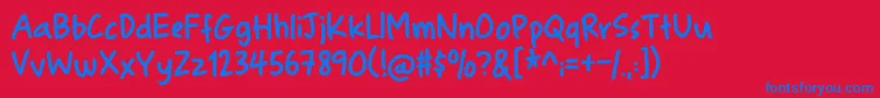 FinurligDemo Font – Blue Fonts on Red Background