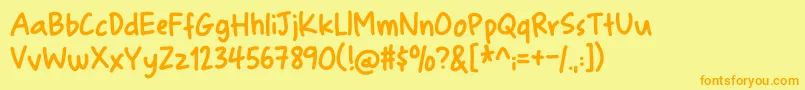 FinurligDemo Font – Orange Fonts on Yellow Background