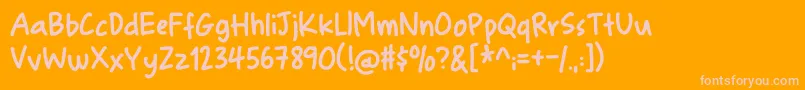 FinurligDemo Font – Pink Fonts on Orange Background