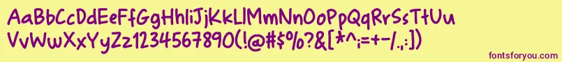 FinurligDemo Font – Purple Fonts on Yellow Background