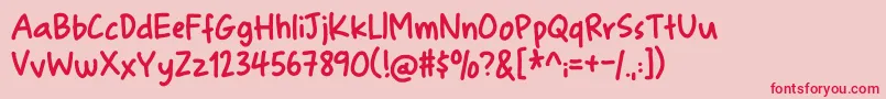 FinurligDemo Font – Red Fonts on Pink Background