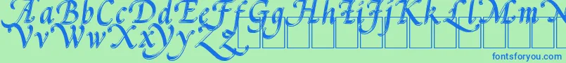 PalMod-fontti – siniset fontit vihreällä taustalla