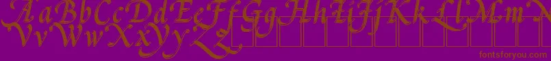 PalMod-fontti – ruskeat fontit violetilla taustalla