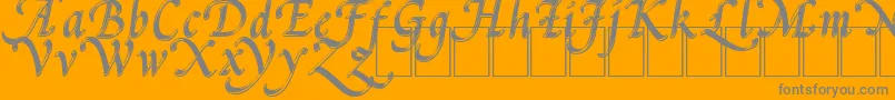 PalMod-Schriftart – Graue Schriften auf orangefarbenem Hintergrund