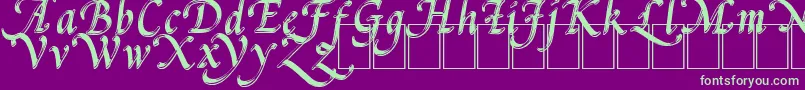 PalMod-fontti – vihreät fontit violetilla taustalla