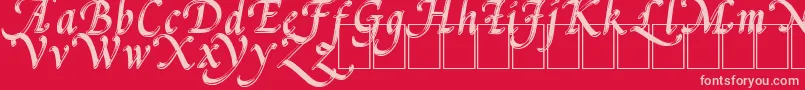 PalMod-Schriftart – Rosa Schriften auf rotem Hintergrund