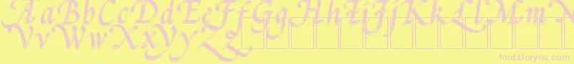 PalMod-fontti – vaaleanpunaiset fontit keltaisella taustalla