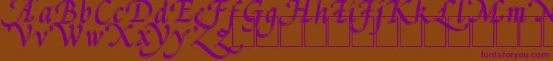 PalMod-fontti – violetit fontit ruskealla taustalla