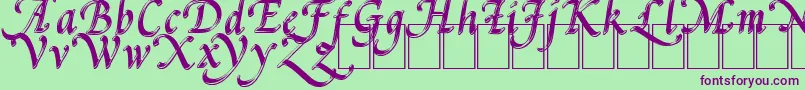 PalMod-fontti – violetit fontit vihreällä taustalla