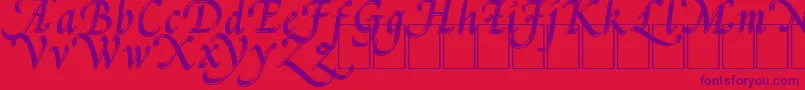 PalMod-Schriftart – Violette Schriften auf rotem Hintergrund