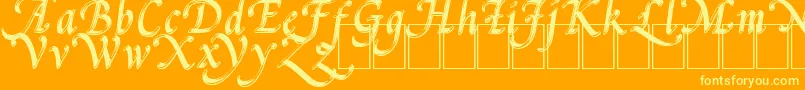 Шрифт PalMod – жёлтые шрифты на оранжевом фоне