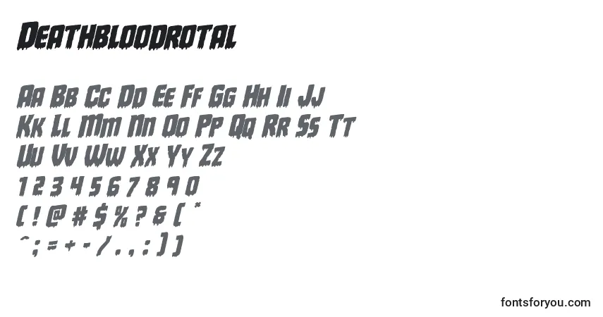 Schriftart Deathbloodrotal – Alphabet, Zahlen, spezielle Symbole