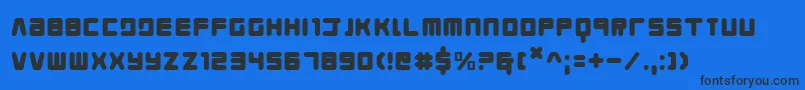 Young Techs Font – Black Fonts on Blue Background