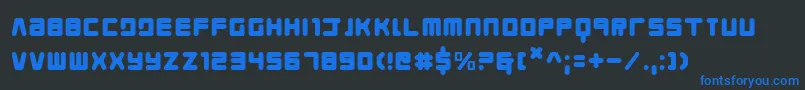 Young Techs Font – Blue Fonts on Black Background