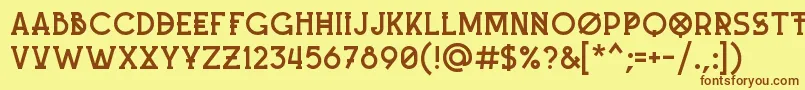 Шрифт MashUp – коричневые шрифты на жёлтом фоне