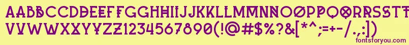 MashUp-fontti – violetit fontit keltaisella taustalla