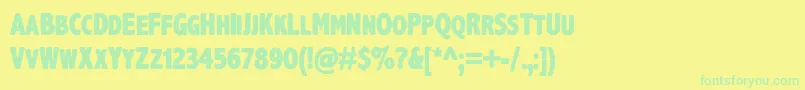 Axehandel Font – Green Fonts on Yellow Background