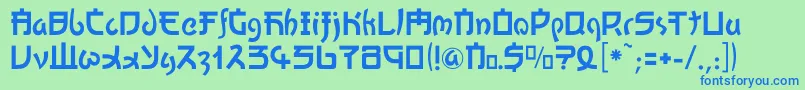 Kato Font – Blue Fonts on Green Background