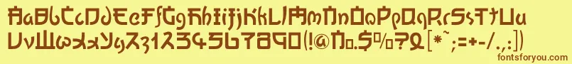 Kato Font – Brown Fonts on Yellow Background