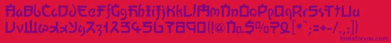 Kato Font – Purple Fonts on Red Background