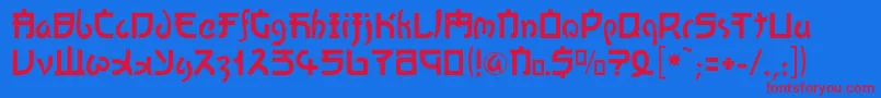 Kato Font – Red Fonts on Blue Background