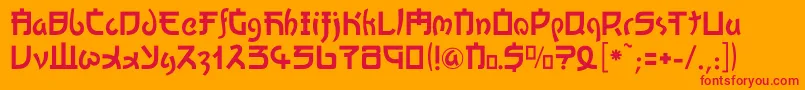 Fonte Kato – fontes vermelhas em um fundo laranja