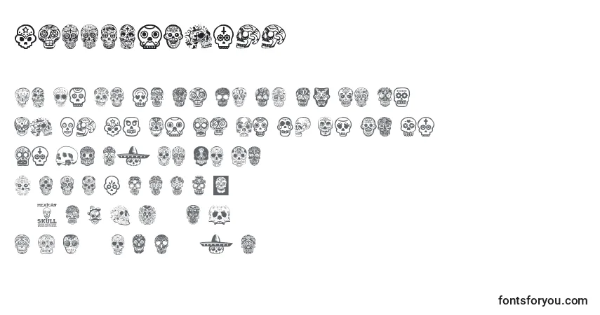 Schriftart MexicanSkull – Alphabet, Zahlen, spezielle Symbole