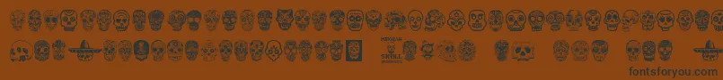 MexicanSkull-Schriftart – Schwarze Schriften auf braunem Hintergrund