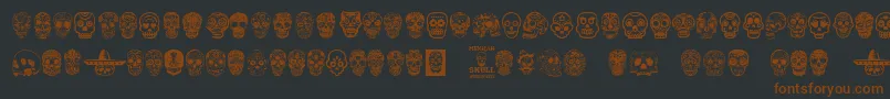 MexicanSkull-Schriftart – Braune Schriften auf schwarzem Hintergrund
