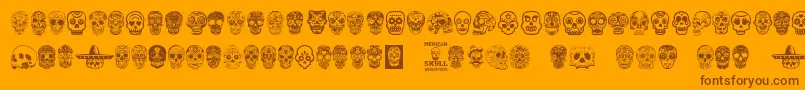 MexicanSkull-Schriftart – Braune Schriften auf orangefarbenem Hintergrund