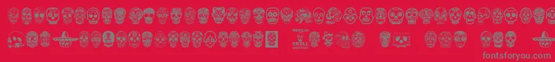 MexicanSkull Font – Gray Fonts on Red Background