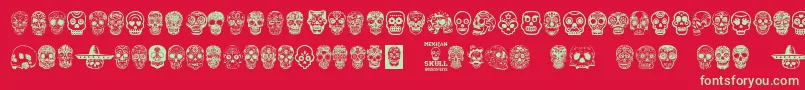 MexicanSkull Font – Green Fonts on Red Background