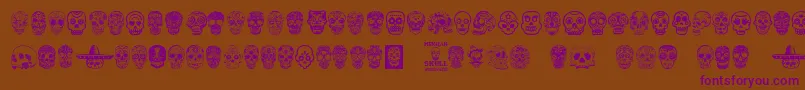 Шрифт MexicanSkull – фиолетовые шрифты на коричневом фоне