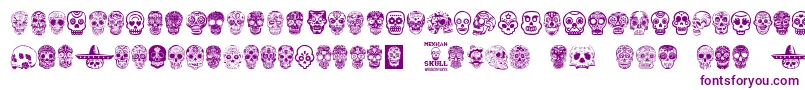 フォントMexicanSkull – 白い背景に紫のフォント