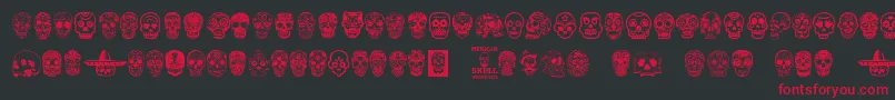 MexicanSkull-Schriftart – Rote Schriften auf schwarzem Hintergrund