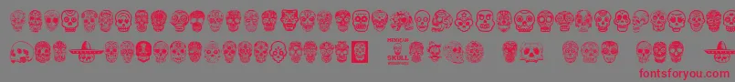 MexicanSkull Font – Red Fonts on Gray Background