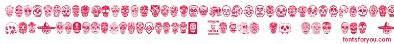 Police MexicanSkull – polices rouges sur fond blanc