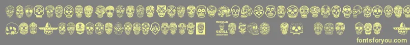 MexicanSkull-fontti – keltaiset fontit harmaalla taustalla