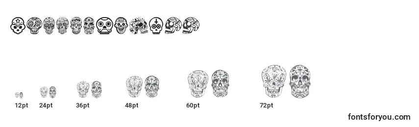 Размеры шрифта MexicanSkull
