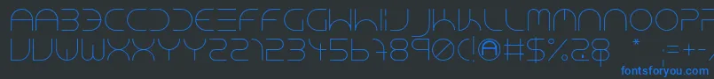Шрифт NeonClubMusicLight – синие шрифты на чёрном фоне