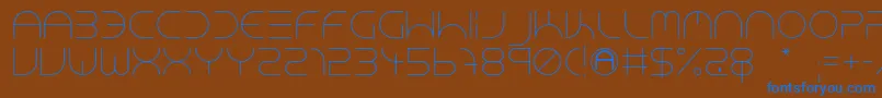 Шрифт NeonClubMusicLight – синие шрифты на коричневом фоне