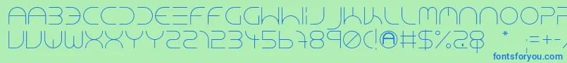 フォントNeonClubMusicLight – 青い文字は緑の背景です。