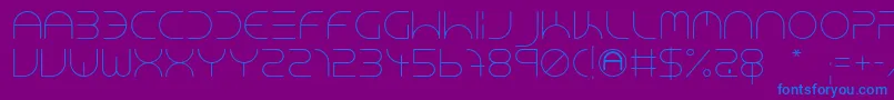 NeonClubMusicLight-Schriftart – Blaue Schriften auf violettem Hintergrund