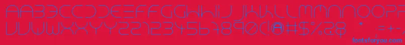 フォントNeonClubMusicLight – 赤い背景に青い文字