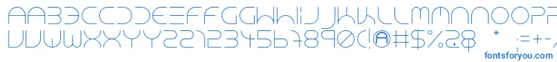 NeonClubMusicLight-fontti – siniset fontit valkoisella taustalla