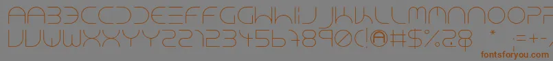 フォントNeonClubMusicLight – 茶色の文字が灰色の背景にあります。