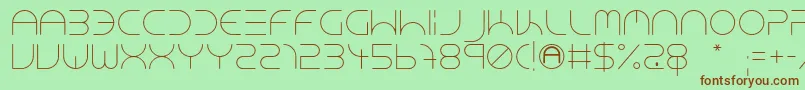 Шрифт NeonClubMusicLight – коричневые шрифты на зелёном фоне