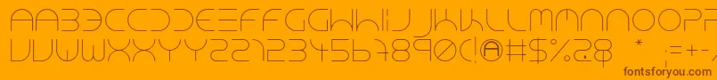 NeonClubMusicLight-Schriftart – Braune Schriften auf orangefarbenem Hintergrund