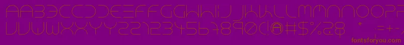 Czcionka NeonClubMusicLight – brązowe czcionki na fioletowym tle