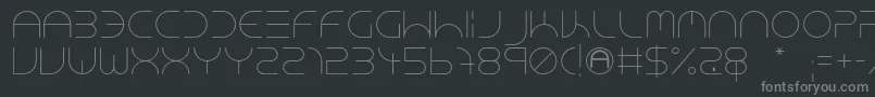 NeonClubMusicLight-fontti – harmaat kirjasimet mustalla taustalla